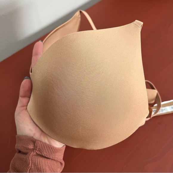 SKIMS NWT Wireless Form Push-Up Plunge Bra Ochre Nude Size 34D Adjustable - Picture 16 of 16